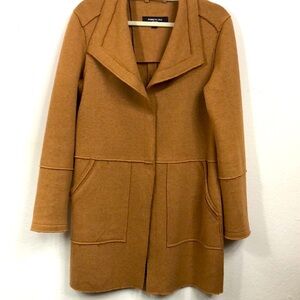 Kenneth Cole Classic Longline Camel Color Wool Blend Coat Small